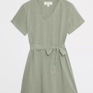 Anthropologie Cloth & Stone Liv Tie-Front Mini Dress NWOT Size: S $138 Green